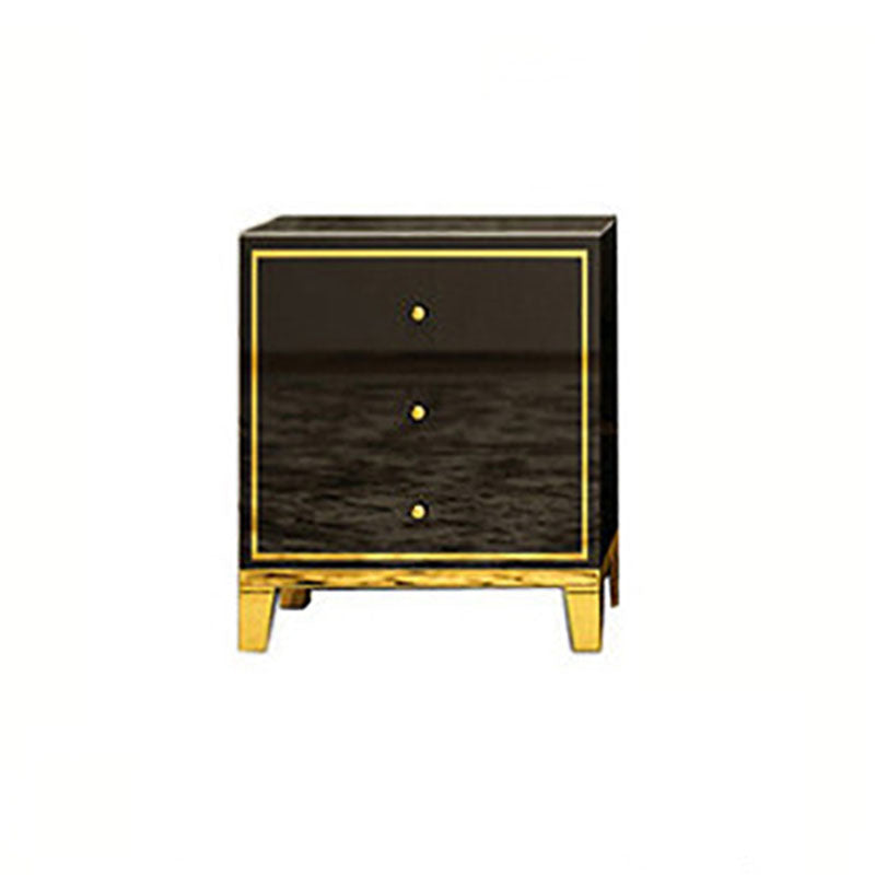 Bedroom Glam Wooden Storage Chest Vertical Chest with Drawers