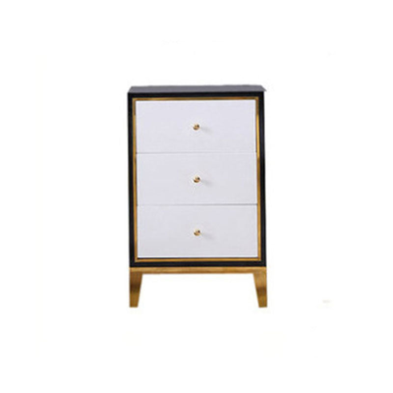 Bedroom Glam Wooden Storage Chest Vertical Chest with Drawers