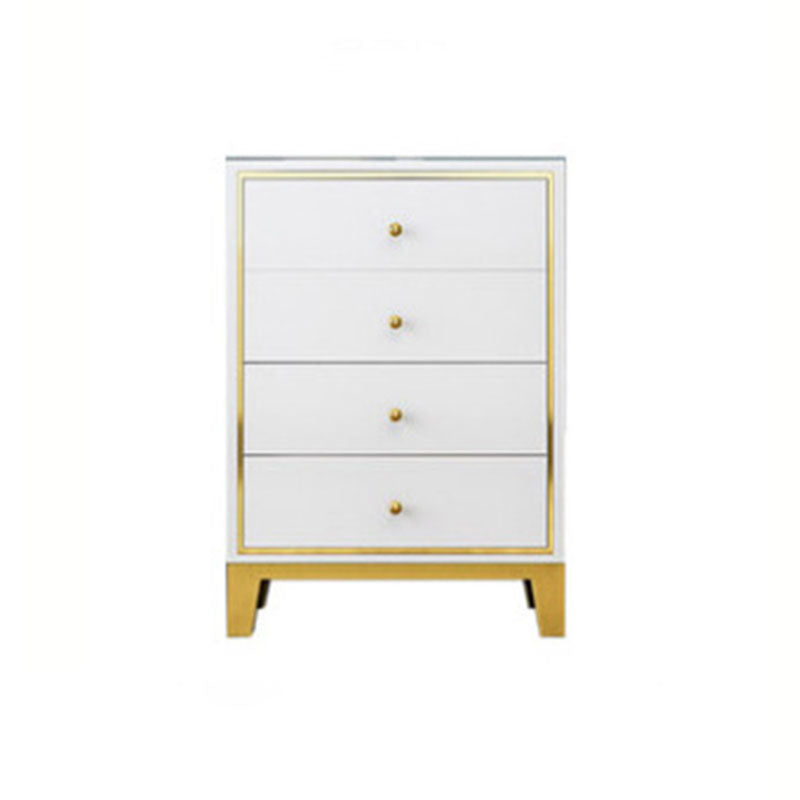 Bedroom Glam Wooden Storage Chest Vertical Chest with Drawers