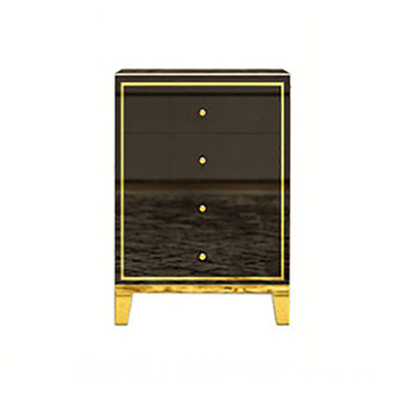 Bedroom Glam Wooden Storage Chest Vertical Chest with Drawers