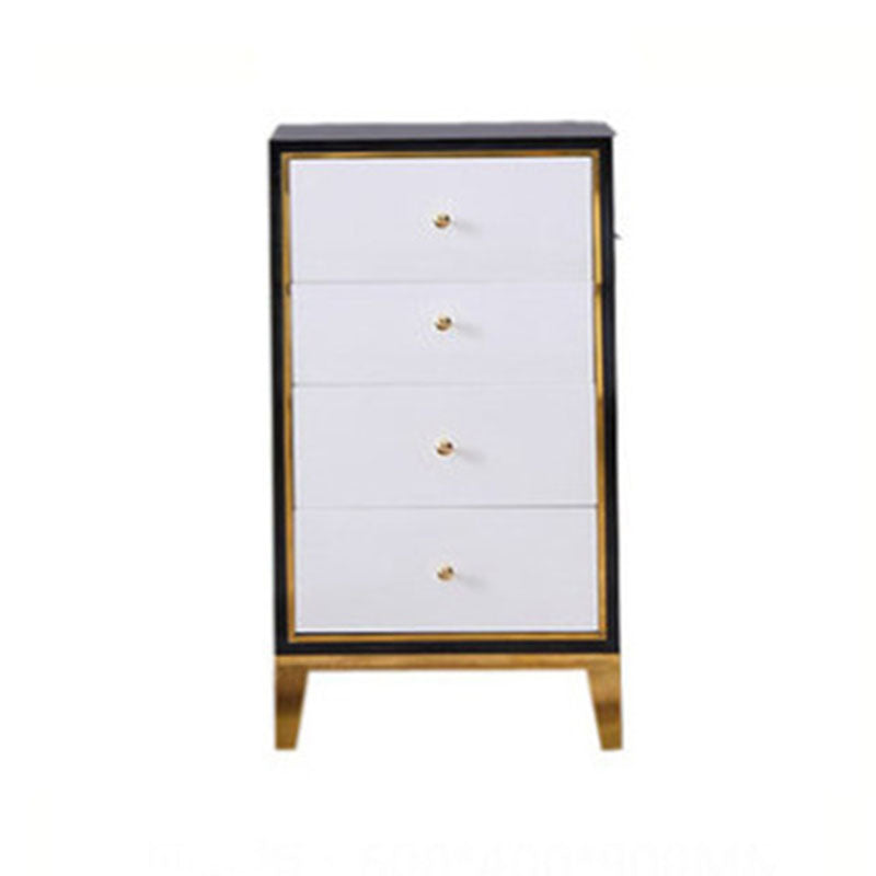 Bedroom Glam Wooden Storage Chest Vertical Chest with Drawers