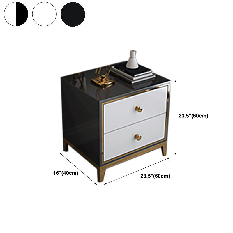 Bedroom Glam Wooden Storage Chest Vertical Chest with Drawers