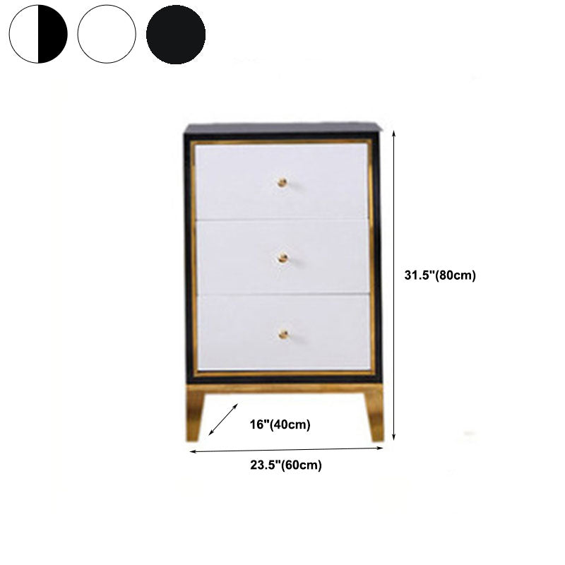 Bedroom Glam Wooden Storage Chest Vertical Chest with Drawers