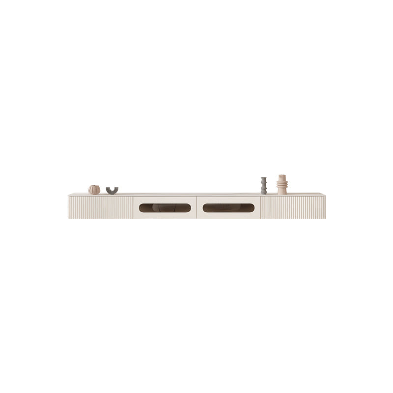Modern White TV Stand Wall-mounted TV Media Stand with Storage for Living Room