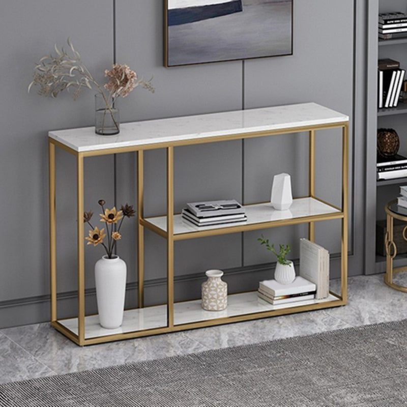 11.8" W Rectangle End Table Storage Slate Glam Console Table