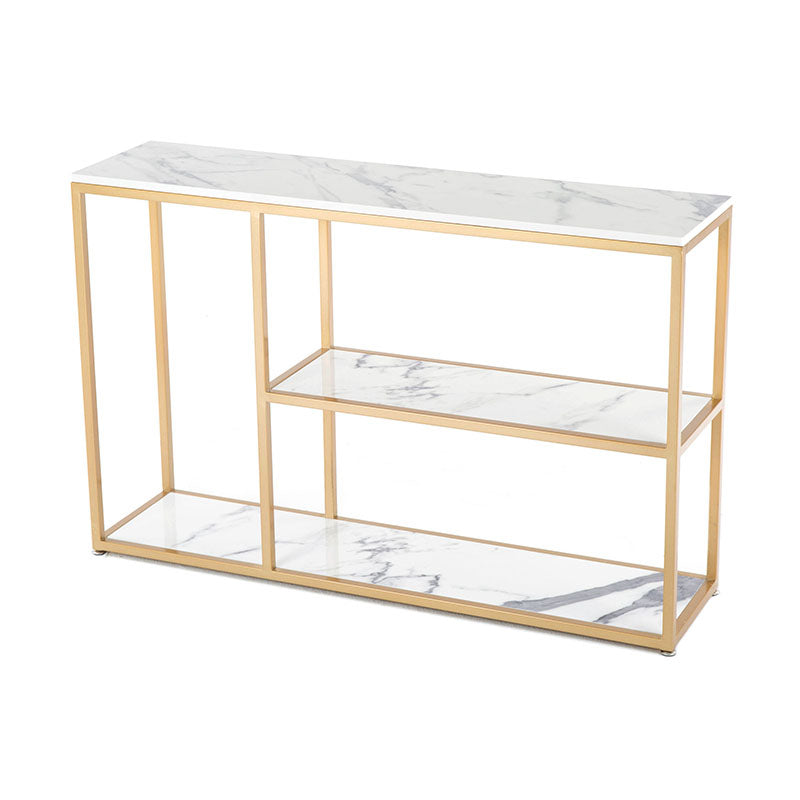 12" W Modern Marble Console Table Resistant Floor Shelf Accent Table for Hall