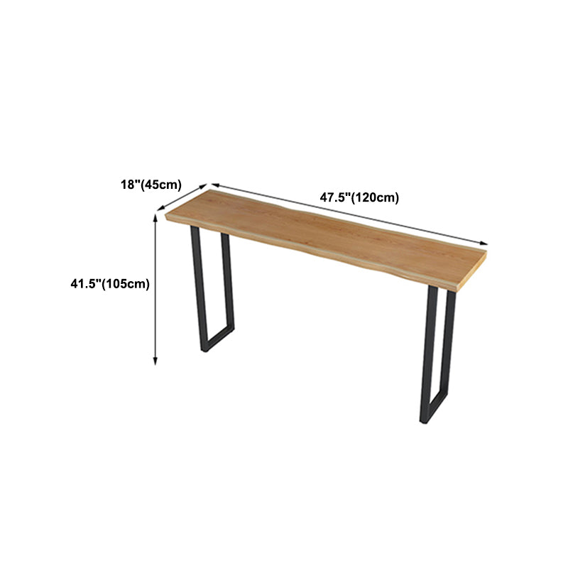 Metal Bar Table Rectangle Wood Top Bistro Pub Table Modern Style Breakfast Table