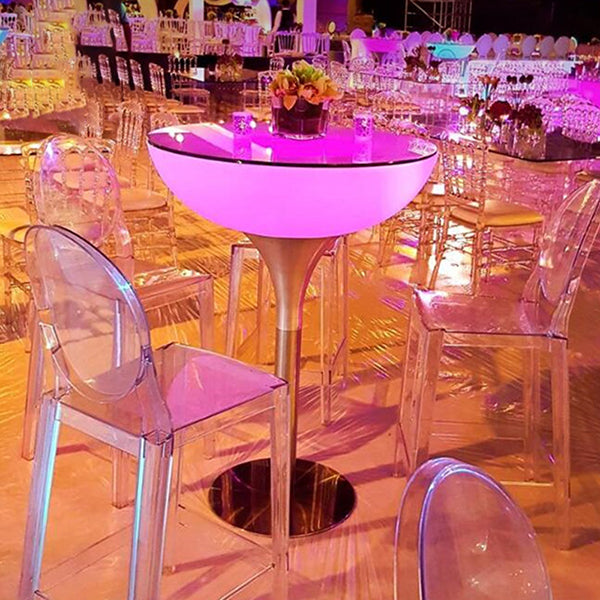 Polyethylene Round Table Industrial Style Restaurant Nightclub Lighting Bar Table