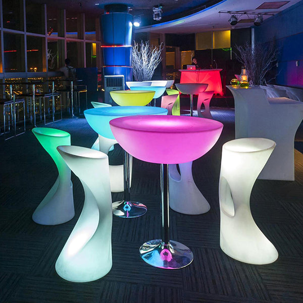 Polyethylene Round Table Industrial Style Bar Lighted Bar Table