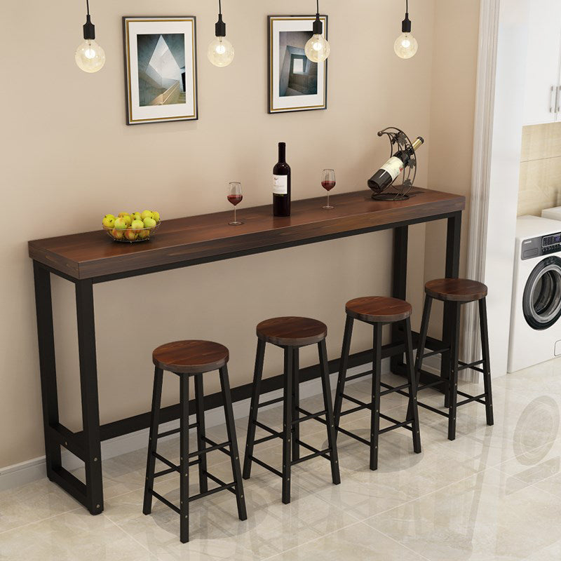 Iron Solid Wood Rectangular Table Industrial Style Home Bar Table
