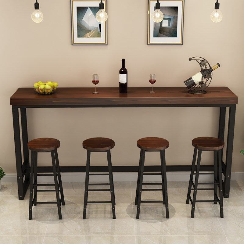 Iron Solid Wood Rectangular Table Industrial Style Home Bar Table