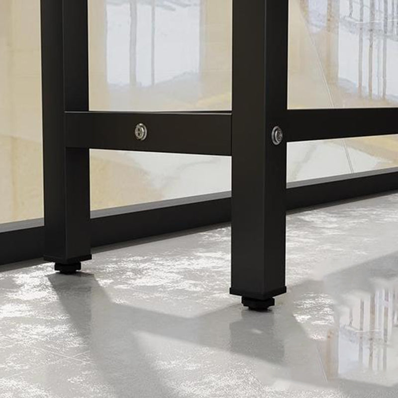 Modern Wood Counter Table Rectangle Top Table with Black Base