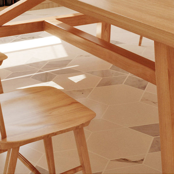 Modern 1/2/7 Pieces Rectangle Dining Set Solid Wood Dining Table with Wooden Chairs