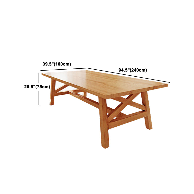 Modern 1/2/7 Pieces Rectangle Dining Set Solid Wood Dining Table with Wooden Chairs