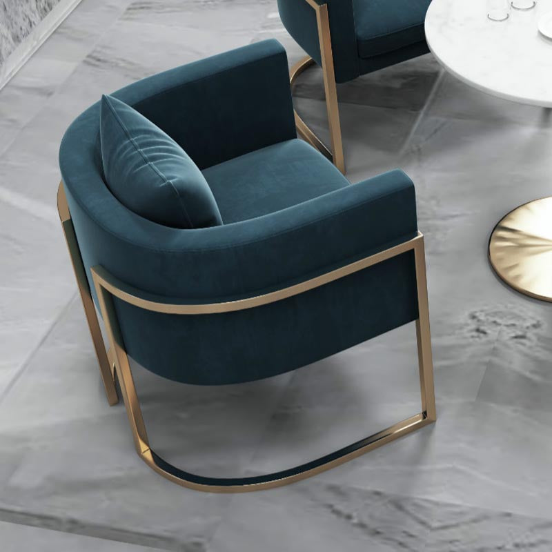 Glam Style Faux Marble Dining Set Round 1/2/3/5 Pieces Dining Set for Home Use