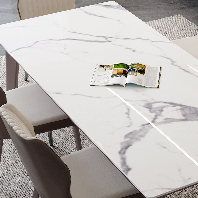 Modern 1/4/5/6 Pieces Rectangle Dining Set Sintered Stone Top Dinette Table Set