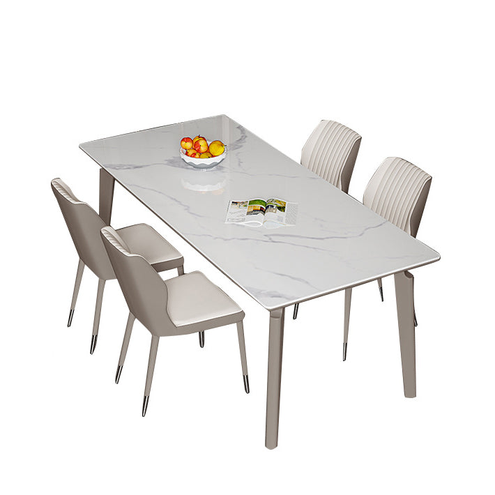 Modern 1/4/5/6 Pieces Rectangle Dining Set Sintered Stone Top Dinette Table Set
