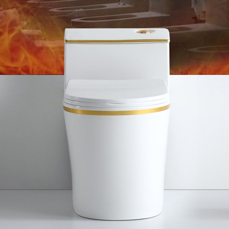 Siphon Jet Toilet Traditional One-Piece Toilet with Slow Close Seat