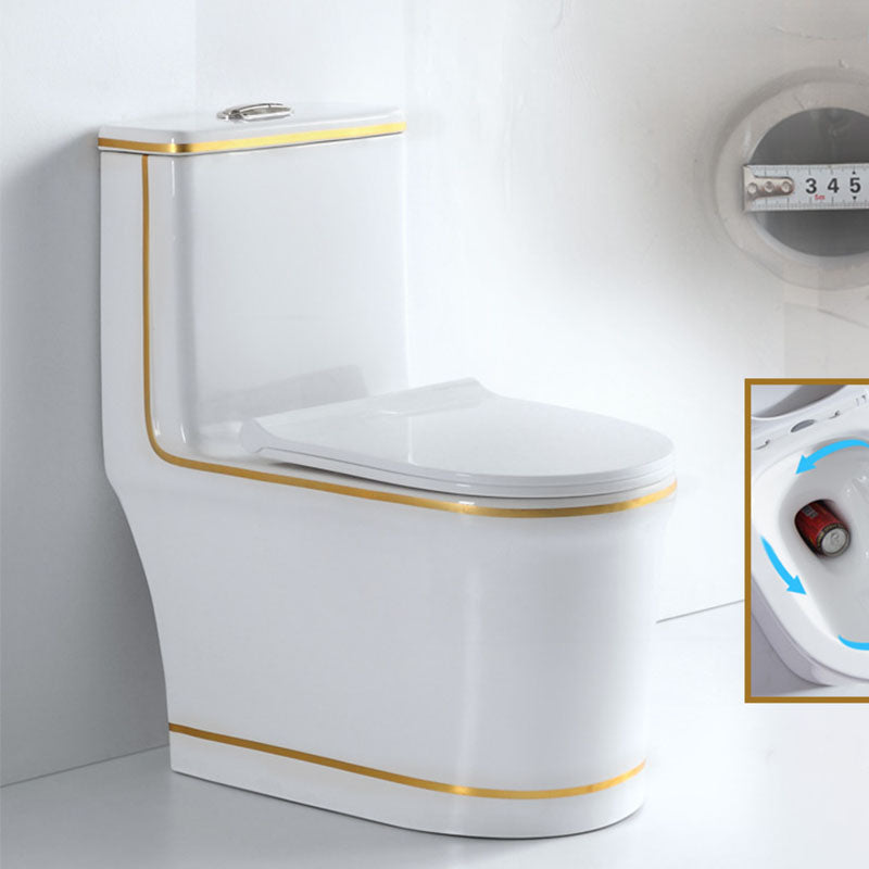 Siphon Jet Toilet Traditional One-Piece Toilet with Slow Close Seat