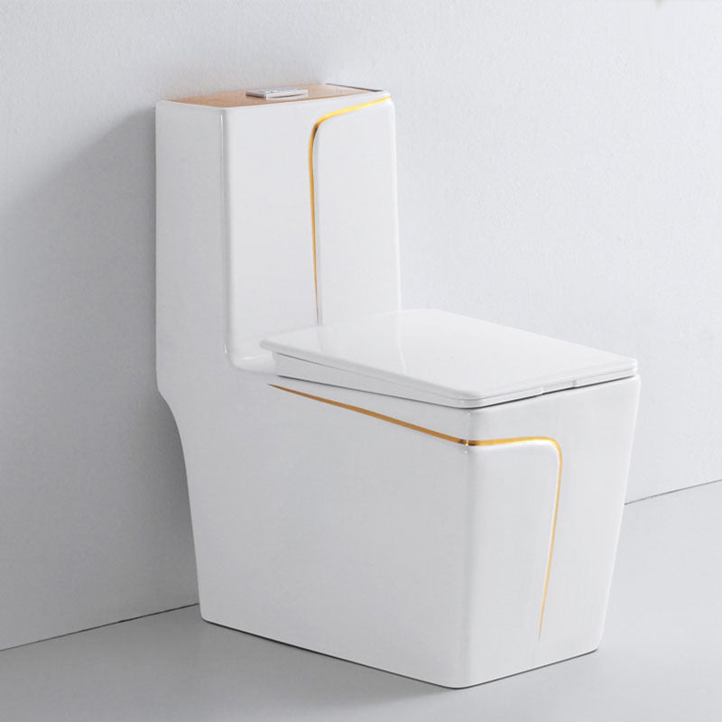 Siphon Jet Toilet Traditional One-Piece Toilet with Slow Close Seat