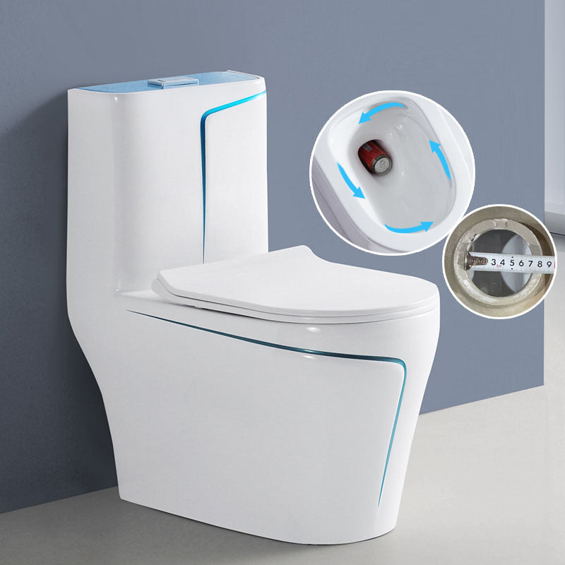 Siphon Jet Toilet Traditional One-Piece Toilet with Slow Close Seat