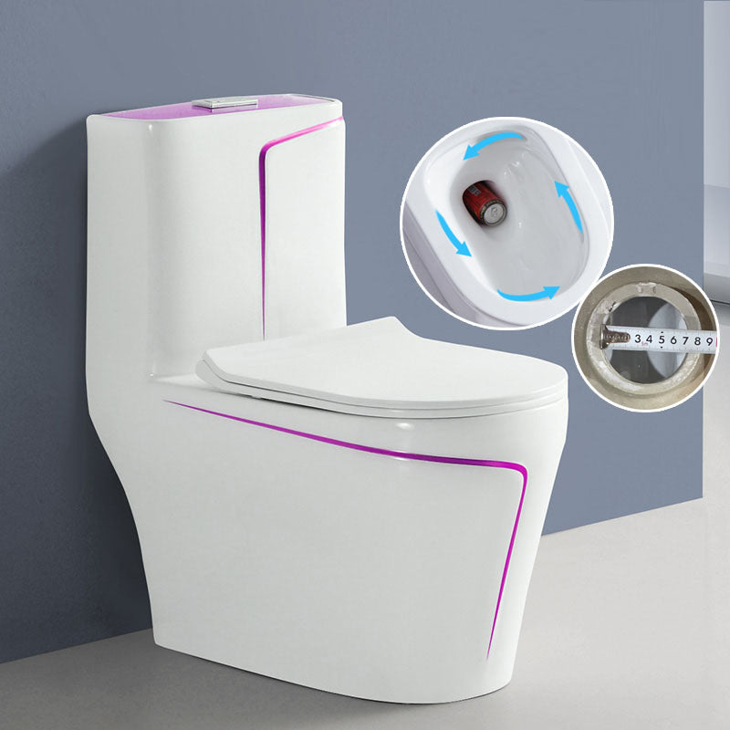Siphon Jet Toilet Traditional One-Piece Toilet with Slow Close Seat