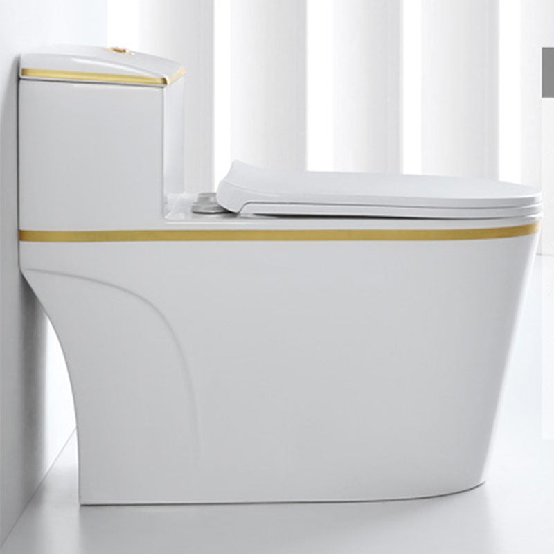 Siphon Jet Toilet Traditional One-Piece Toilet with Slow Close Seat