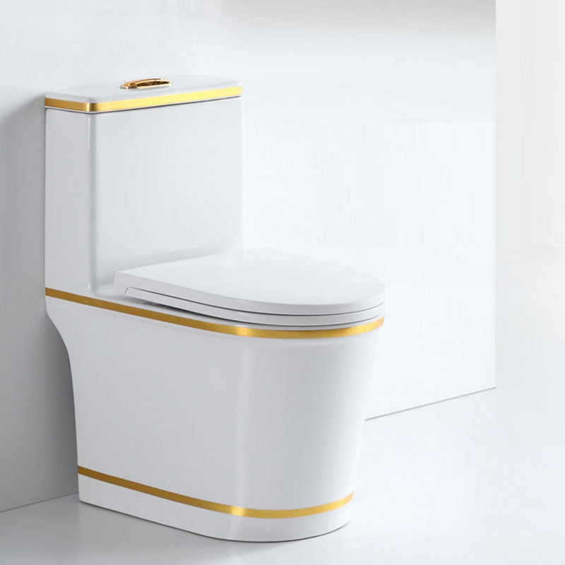 Siphon Jet Toilet Traditional One-Piece Toilet with Slow Close Seat