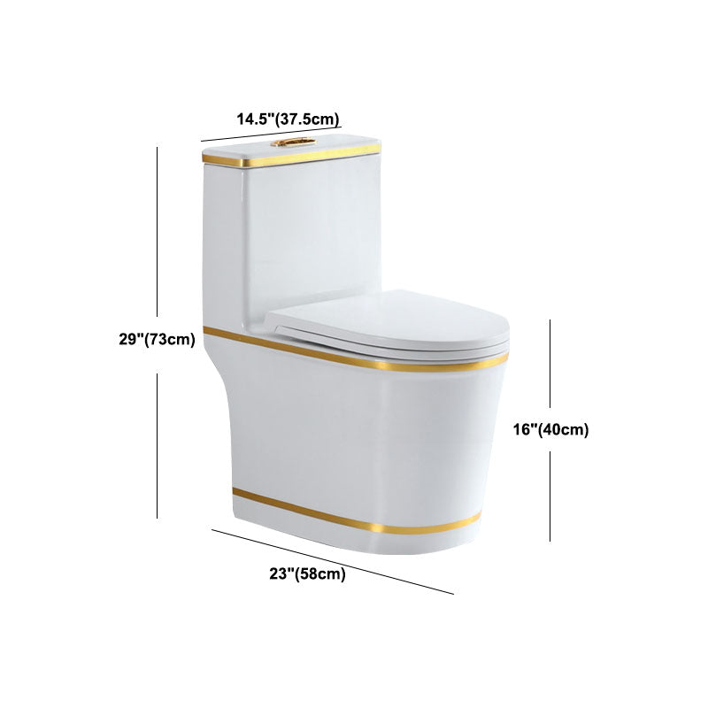 Siphon Jet Toilet Traditional One-Piece Toilet with Slow Close Seat
