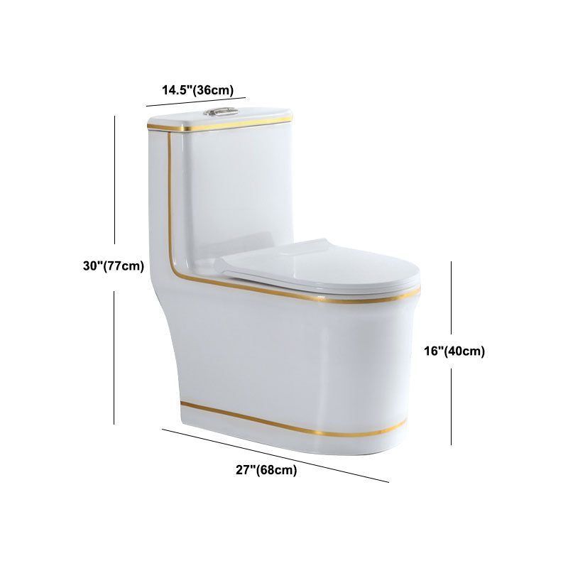Siphon Jet Toilet Traditional One-Piece Toilet with Slow Close Seat