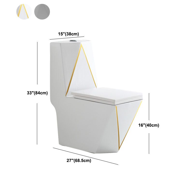 Siphon Jet Toilet Traditional One-Piece Toilet with Slow Close Seat
