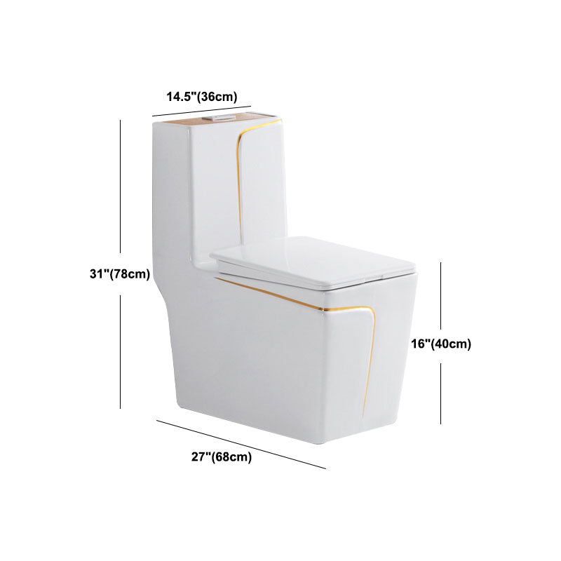 Siphon Jet Toilet Traditional One-Piece Toilet with Slow Close Seat