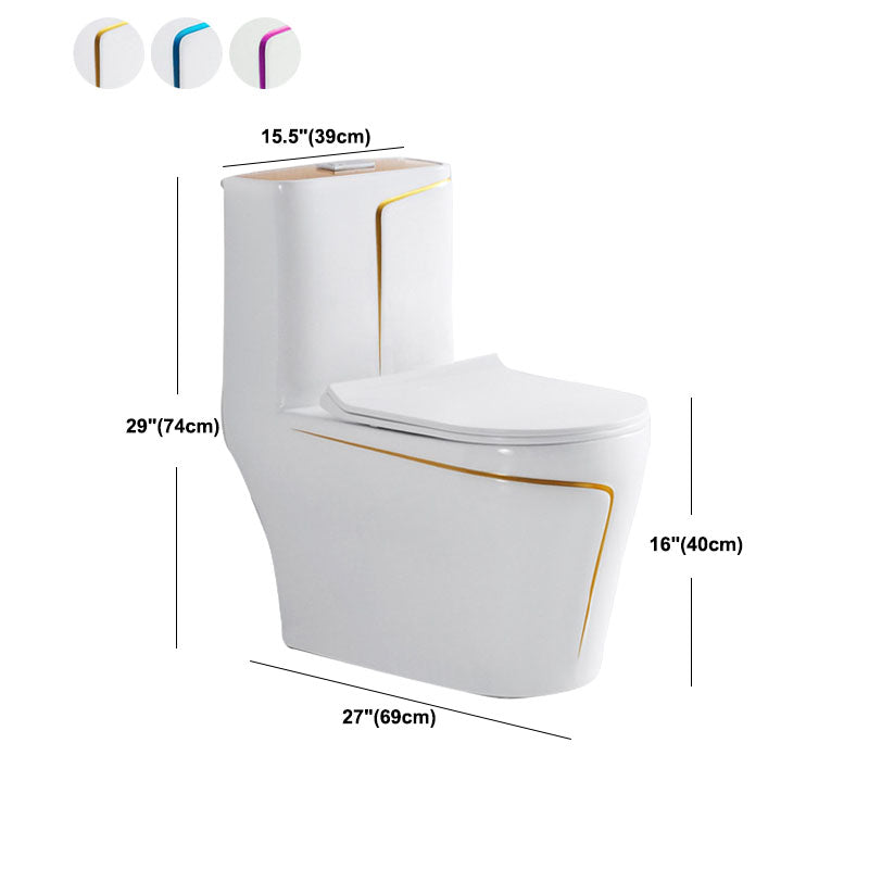 Siphon Jet Toilet Traditional One-Piece Toilet with Slow Close Seat