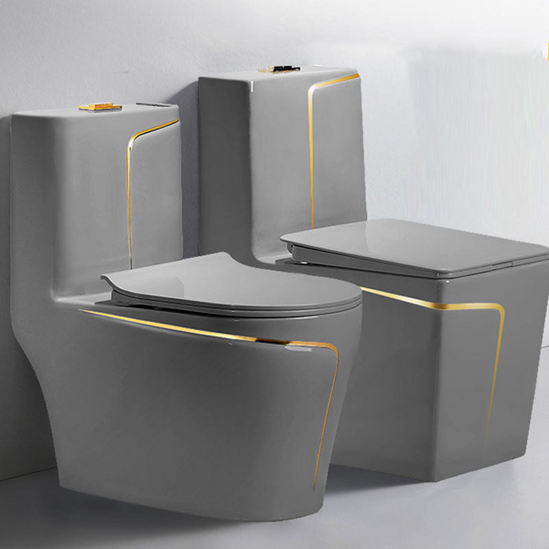 Traditional Flush Toilet Siphon Jet One-Piece Toilet with Slow Close Seat