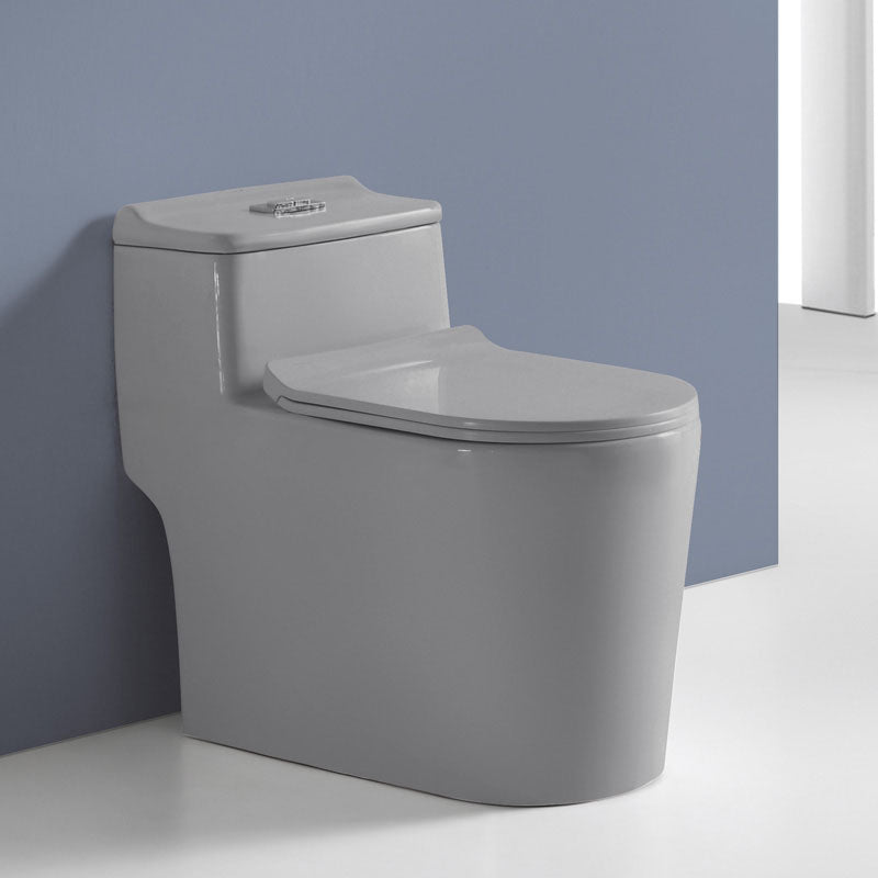 Traditional Flush Toilet Siphon Jet One-Piece Toilet with Slow Close Seat