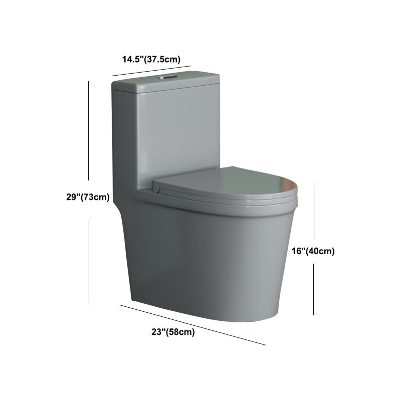 Traditional Flush Toilet Siphon Jet One-Piece Toilet with Slow Close Seat