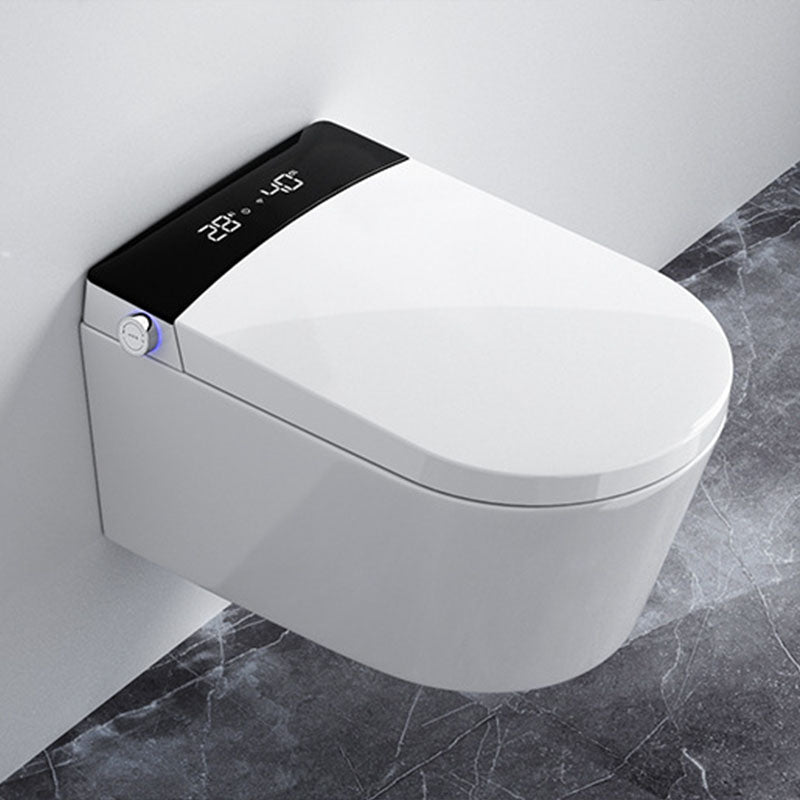 Elongated Toilet Wall Hung 1-Piece Automatic UV Sterilization Toilet with Concealed Tank