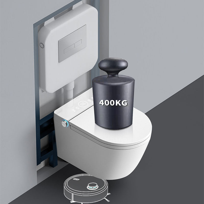 Elongated Toilet Wall Hung 1-Piece Automatic UV Sterilization Toilet with Concealed Tank