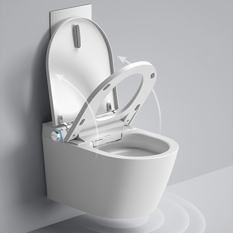 Elongated Toilet Wall Hung 1-Piece Automatic UV Sterilization Toilet with Concealed Tank