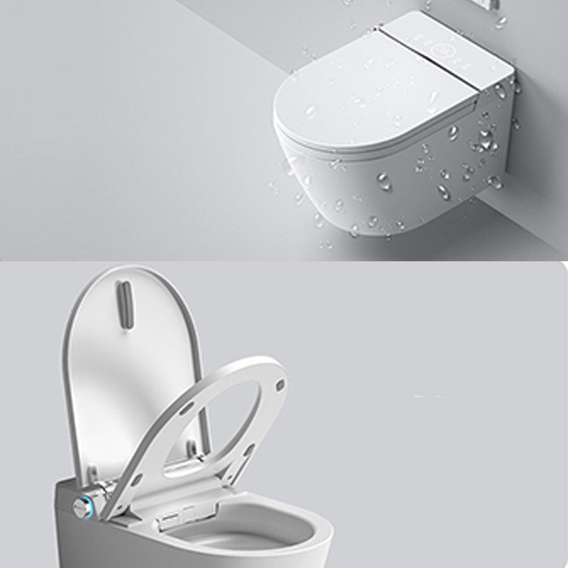 Elongated Toilet Wall Hung 1-Piece Automatic UV Sterilization Toilet with Concealed Tank