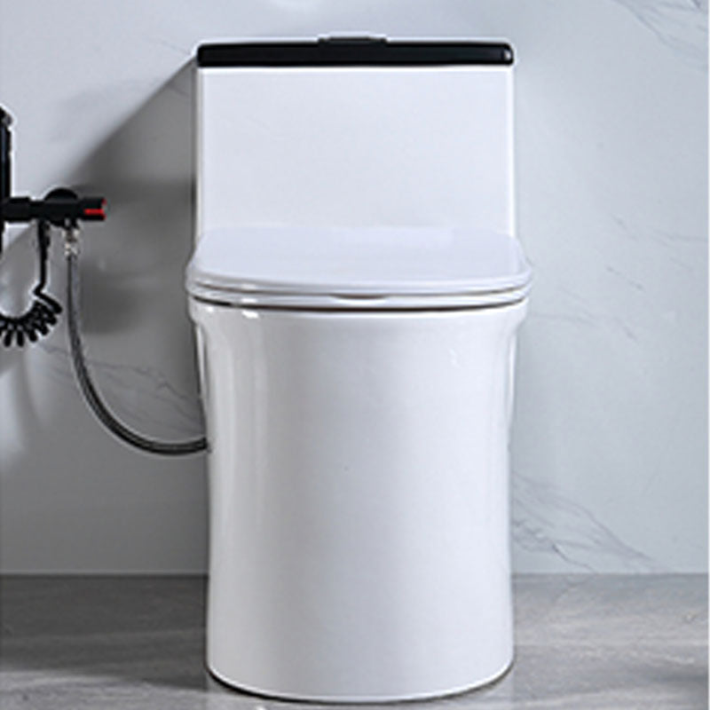 Floor Mount Toilet Black and White Toilet with Siphon Jet Water-saving Function