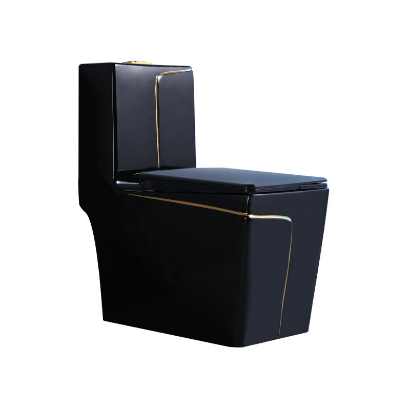 Household Water-saving Toilet Siphon One-piece Large-diameter Toilet in Black Finish