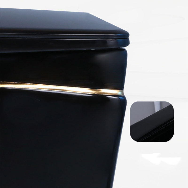 Household Water-saving Toilet Siphon One-piece Large-diameter Toilet in Black Finish