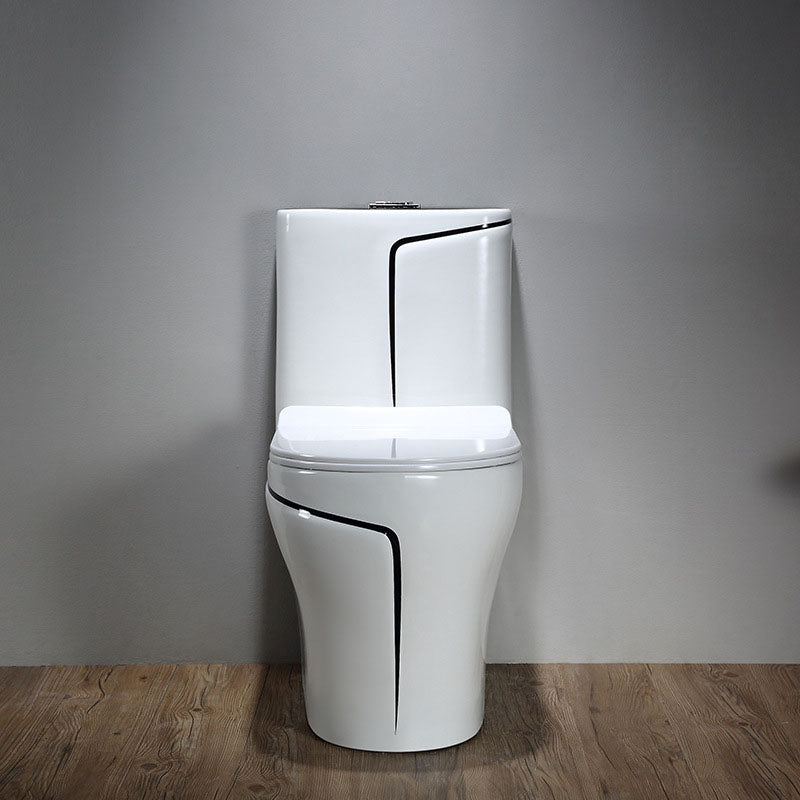 Simple Household Toilet Ceramic Siphon Jet Toilet with Pumping Mute Water-saving