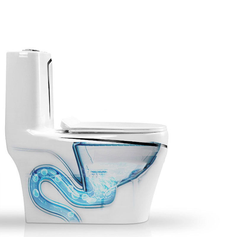 Simple Household Toilet Ceramic Siphon Jet Toilet with Pumping Mute Water-saving