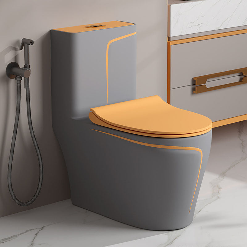 Orange Household Toilet Siphon Jet Toilet All-In-One Ceramic Toilet