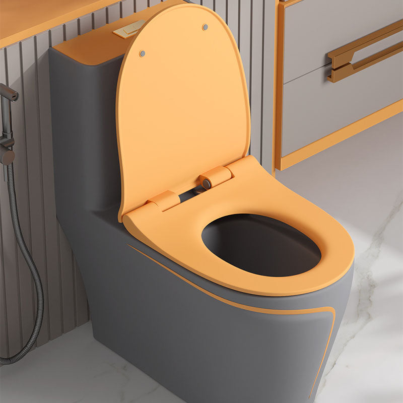 Orange Household Toilet Siphon Jet Toilet All-In-One Ceramic Toilet