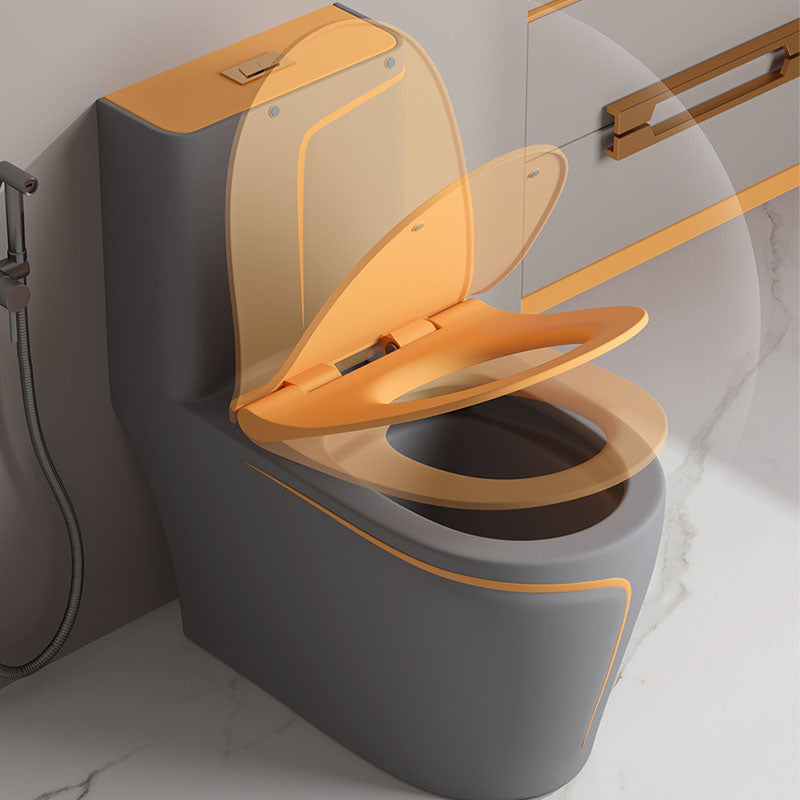 Orange Household Toilet Siphon Jet Toilet All-In-One Ceramic Toilet