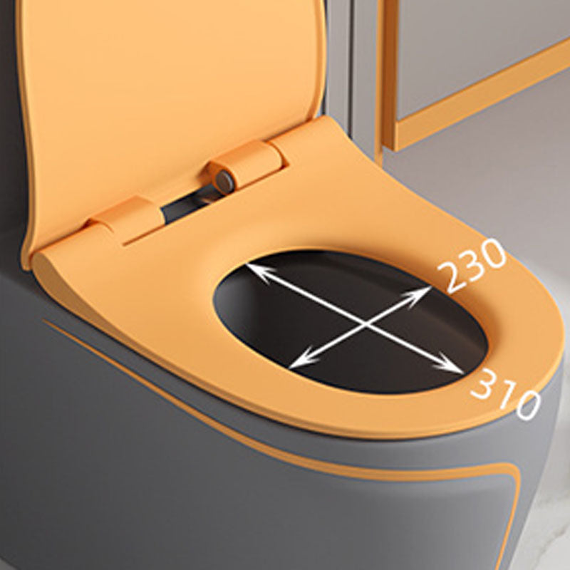 Orange Household Toilet Siphon Jet Toilet All-In-One Ceramic Toilet