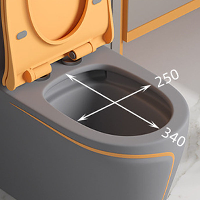 Orange Household Toilet Siphon Jet Toilet All-In-One Ceramic Toilet